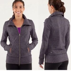 Lululemon Athletica Zip-Up herringbone daily yoga Jacket